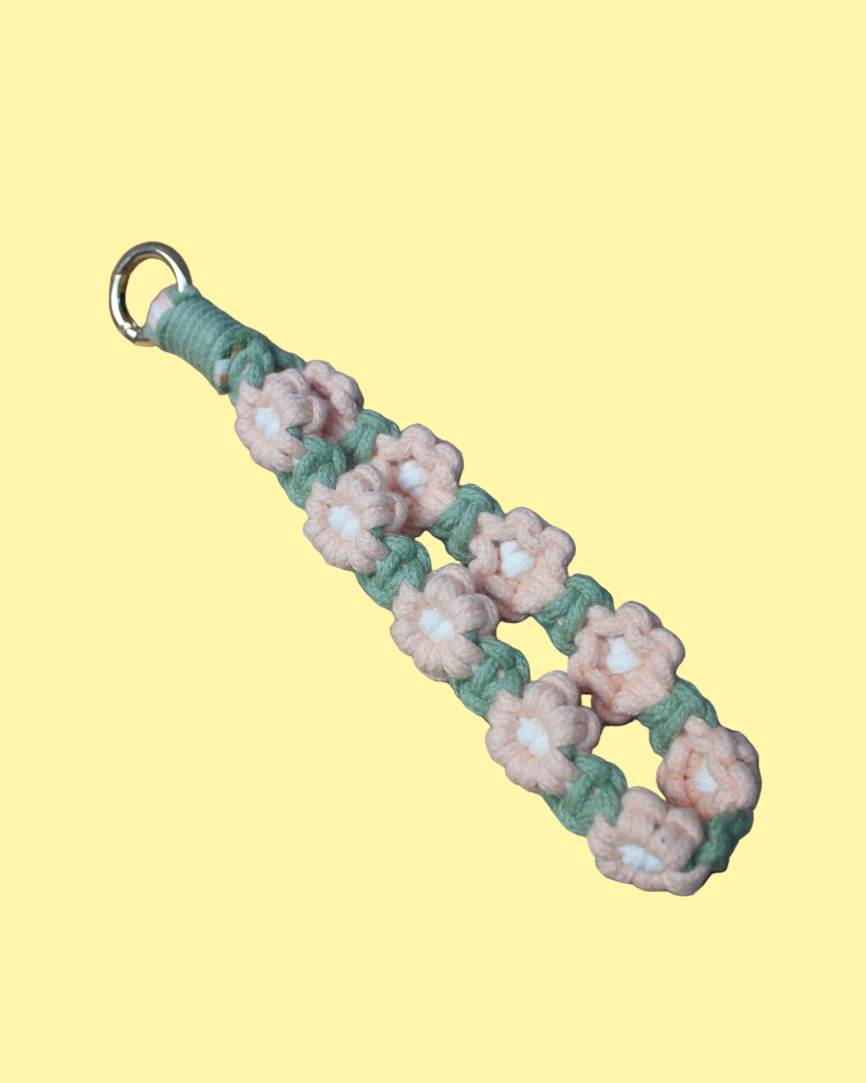 Pink Macrame Wristlet