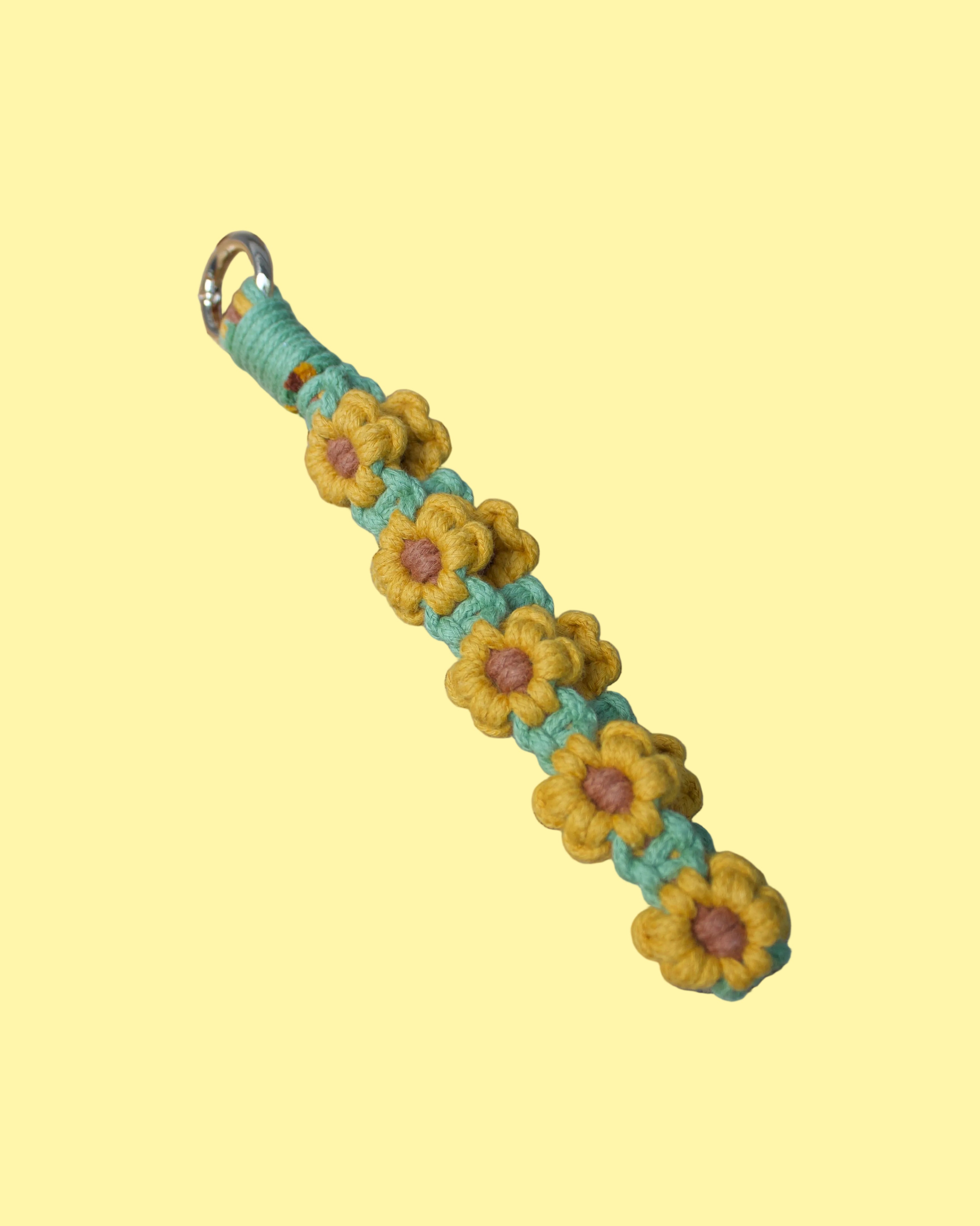 Yellow Macrame Wristlet