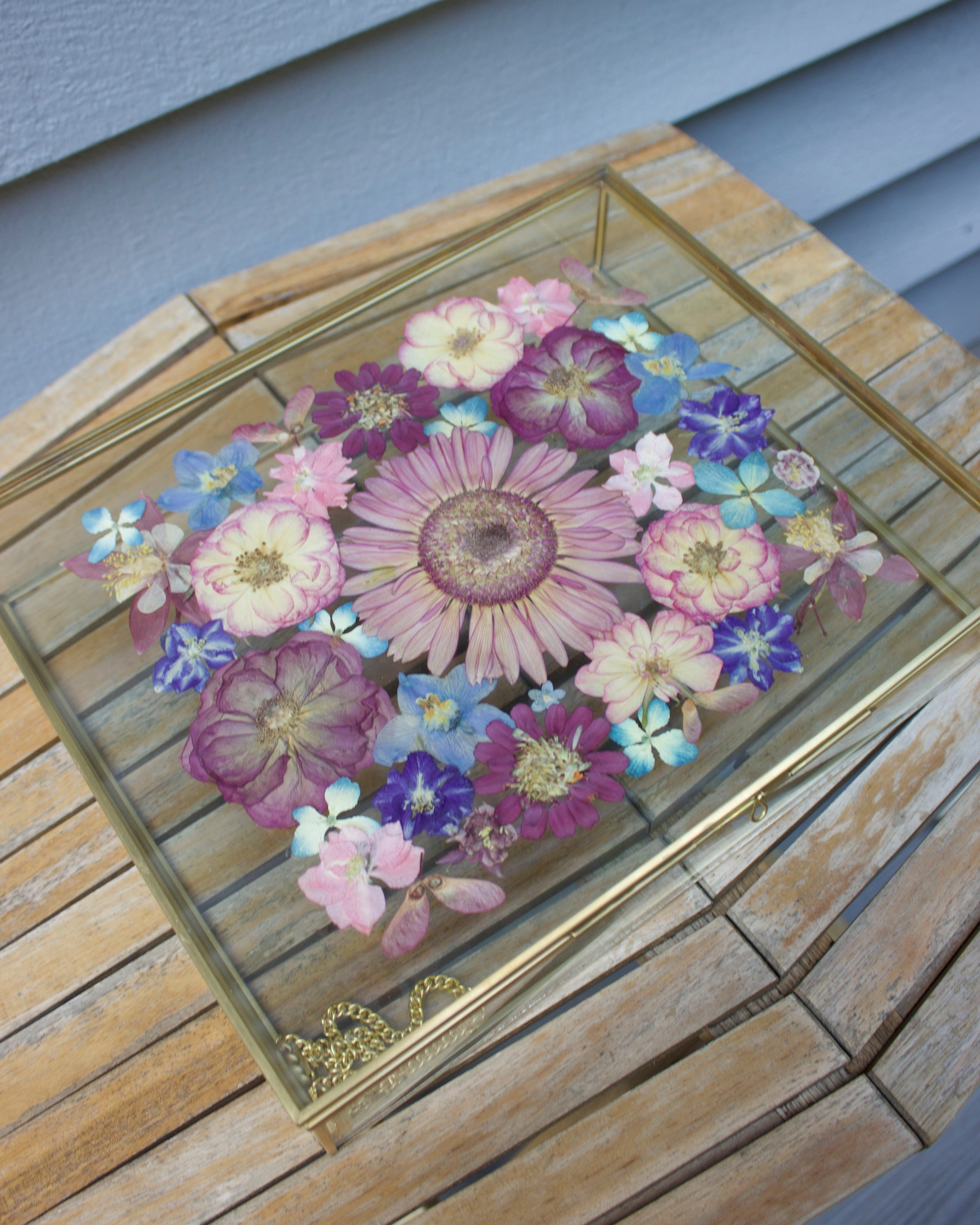 Pressed Flower Glass Box