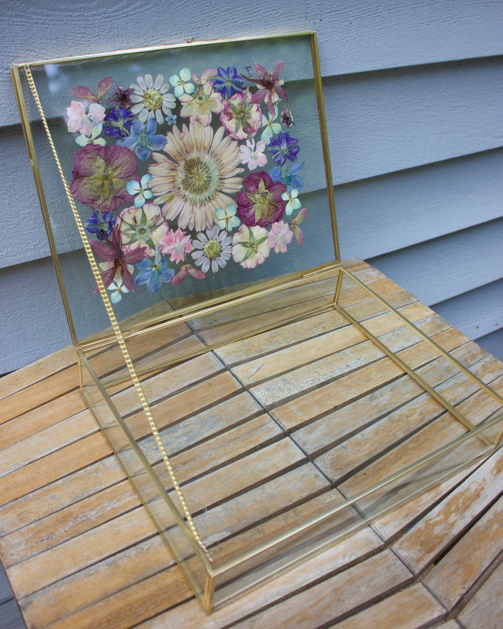 Pressed Flower Glass Box