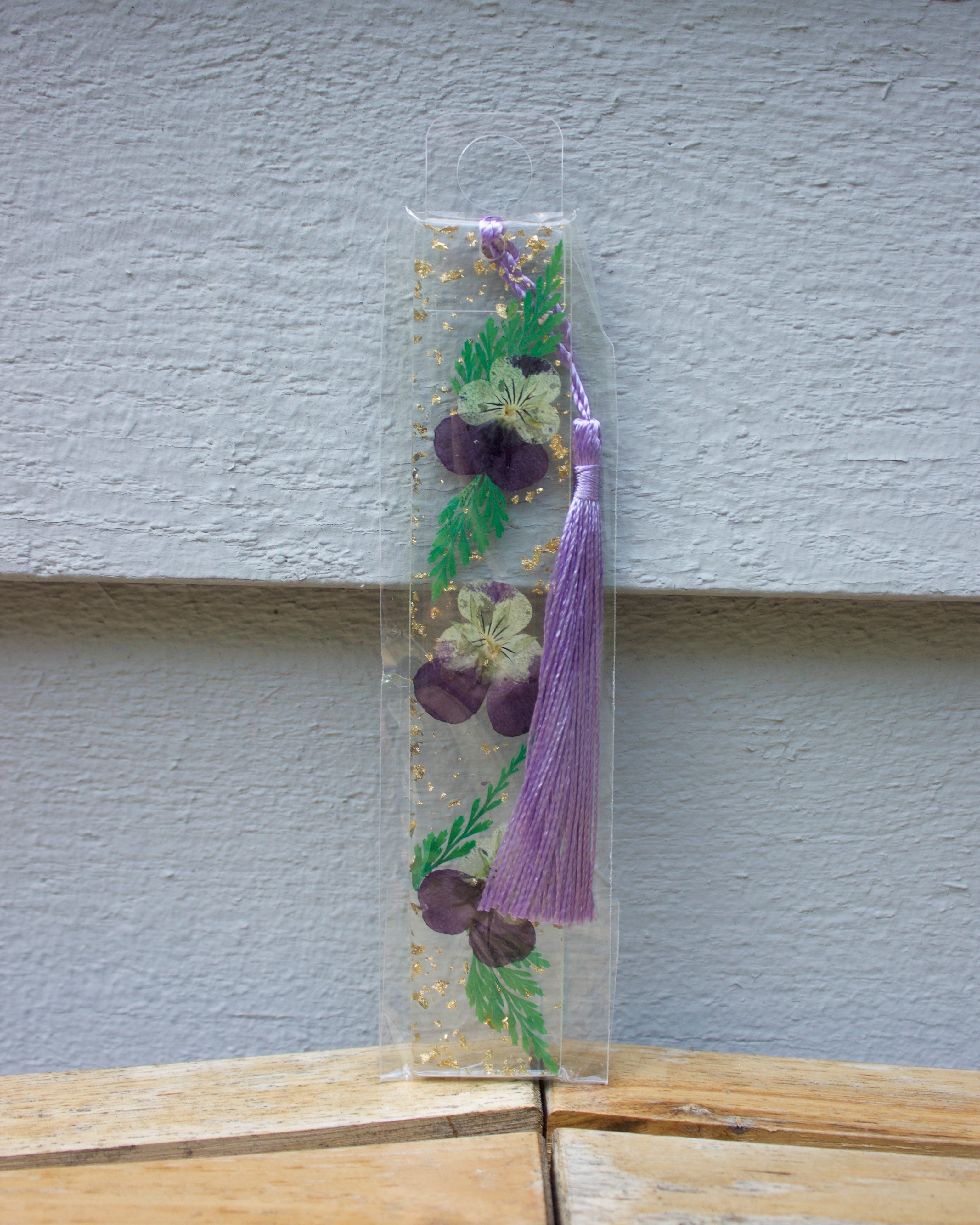 Purple Pressed Flower Bookmark