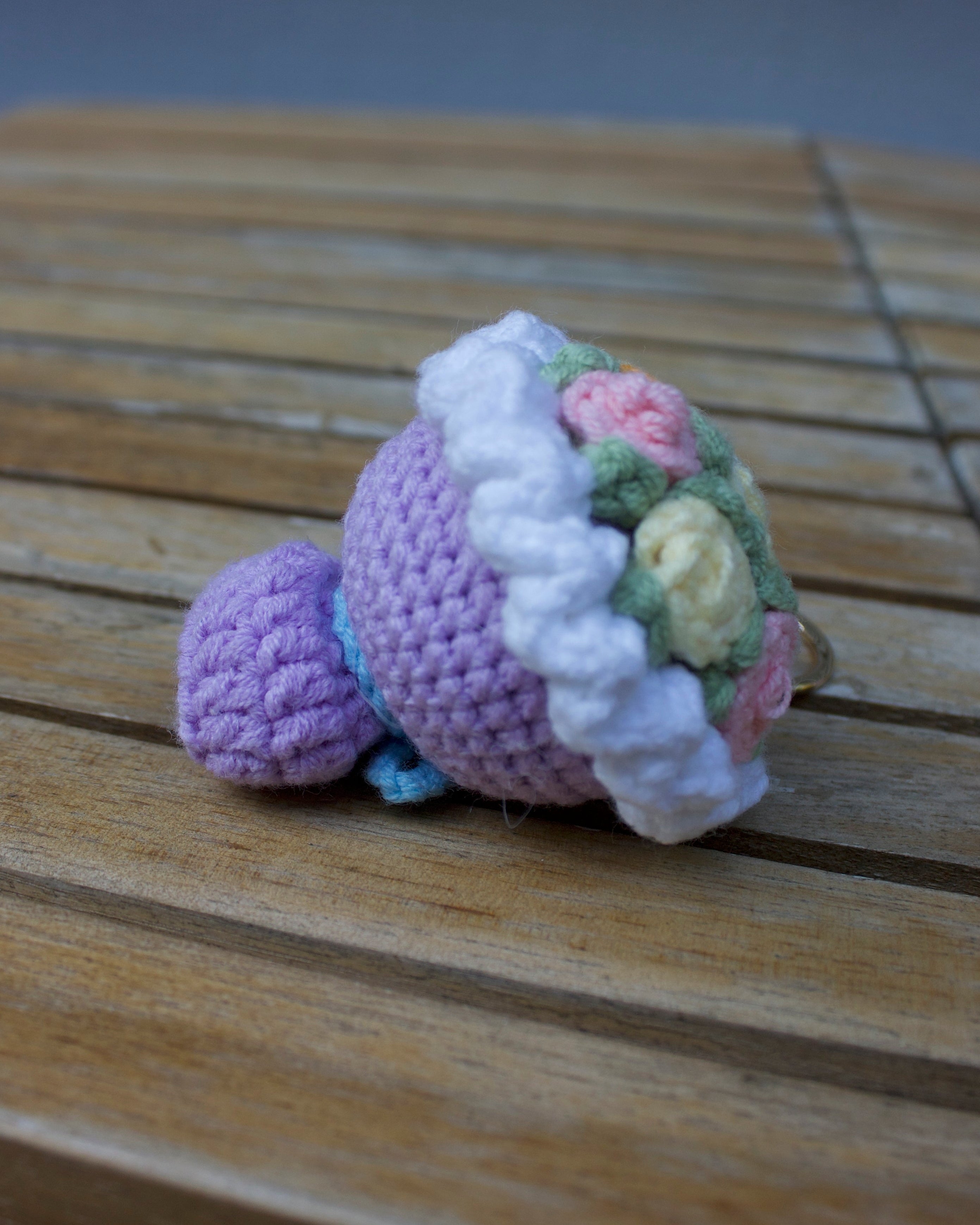Multi Colored Crochet Bouquet Keychain