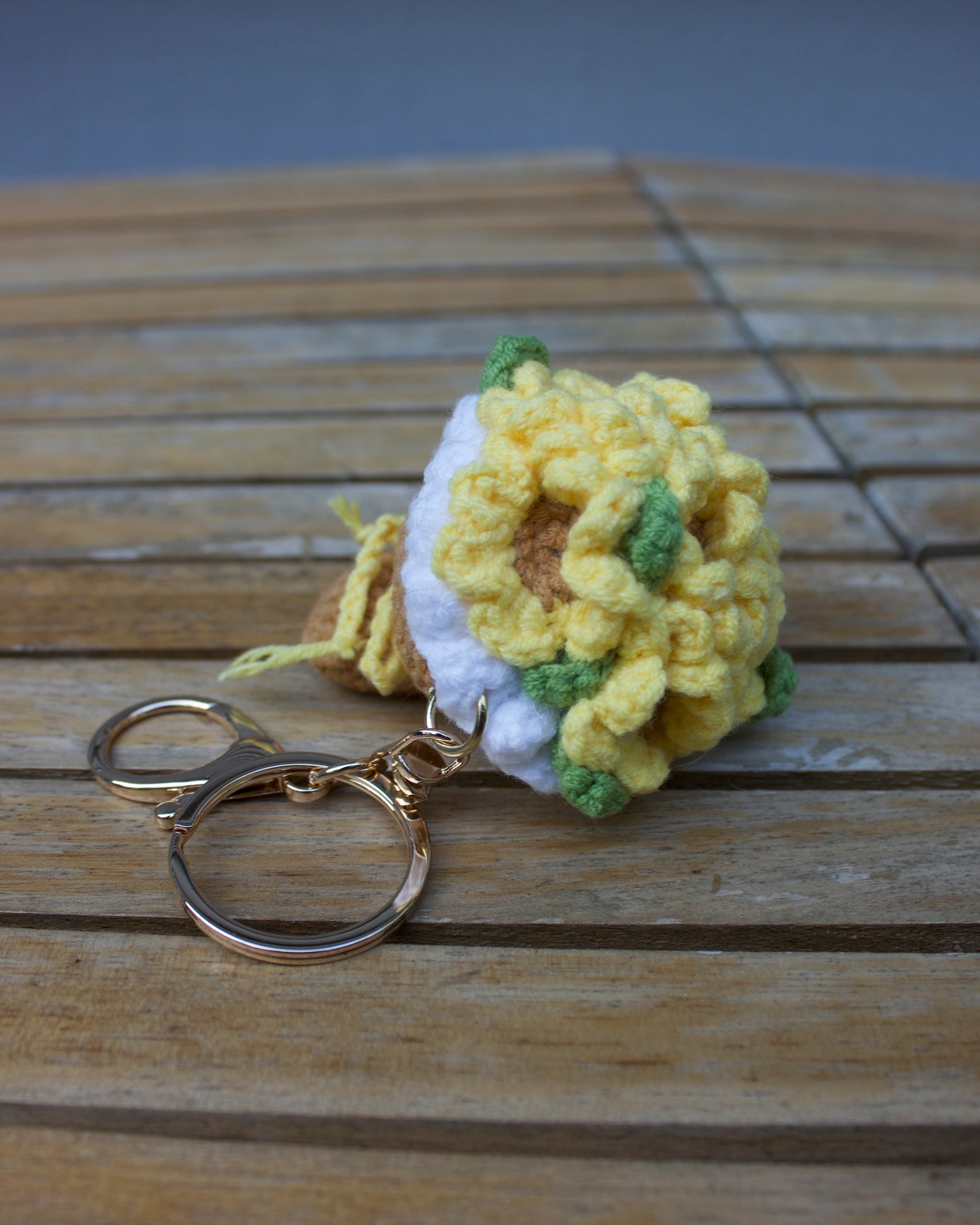 Sunflower Crochet Bouquet Keychain