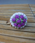 Purple Crochet Bouquet Keychain