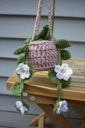 Plant Crochet Car Mirror Basket