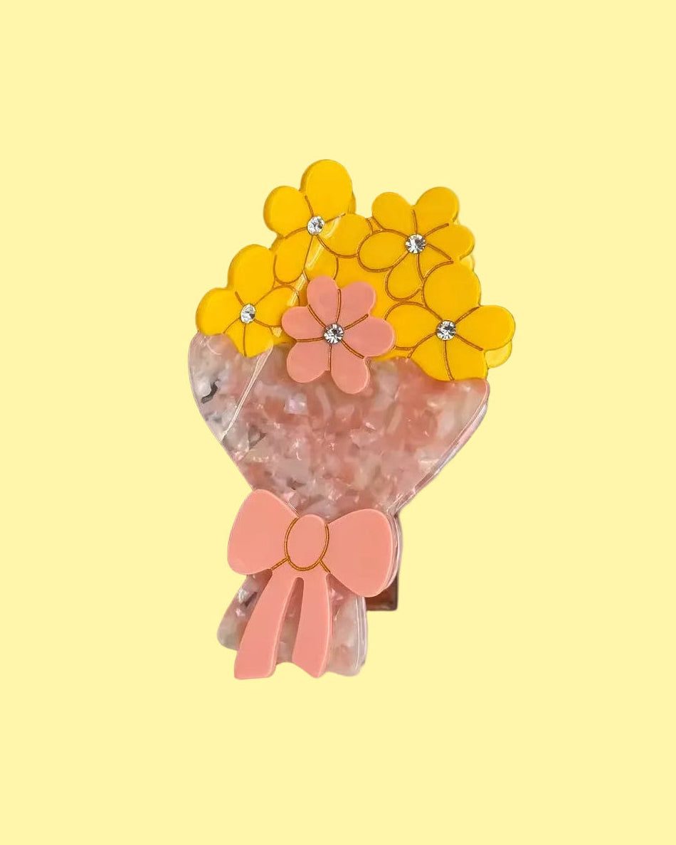 Flower Bouquet Hair Claw Clip
